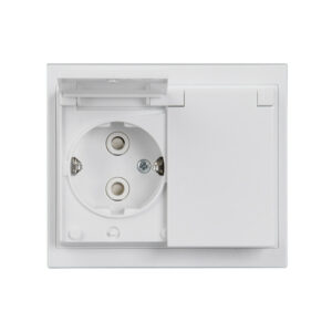 ABB Impressivo 2-os maadoitettu pistorasia IP21/IP44, valkoinen (peitelevyllinen)