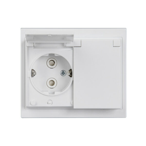 ABB Impressivo 2-os maadoitettu pistorasia IP21/IP44, valkoinen (peitelevyllinen)