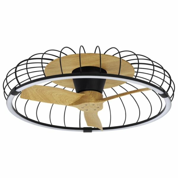 Mantra Nature LED-kattotuuletin musta/puu