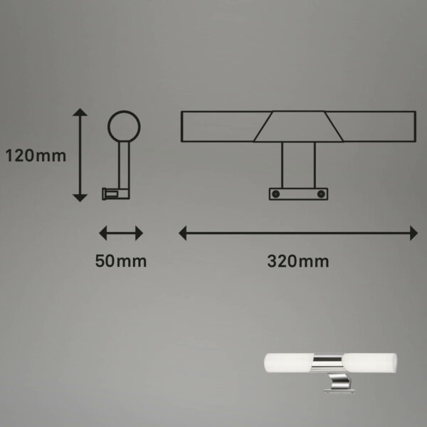 E.Lite Klak peilinpäällysvalaisin kromi 32 cm (IP44) - Image 4