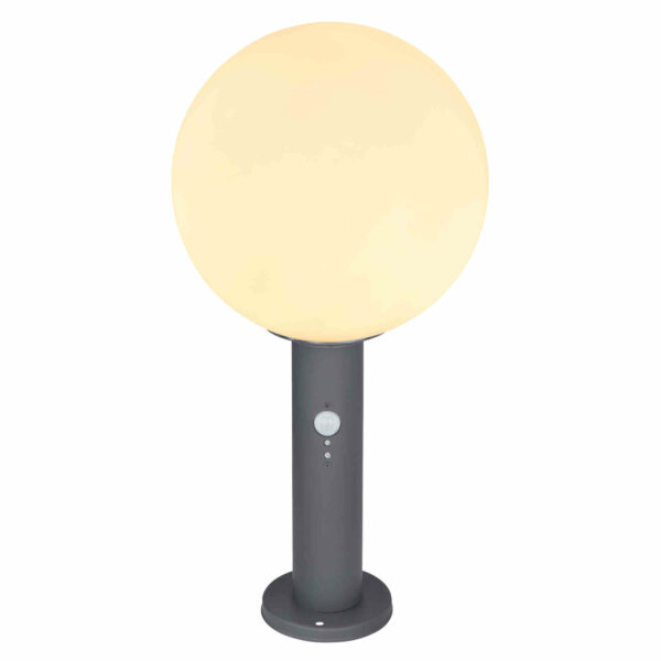 Focuslight Ossy pylväsvalaisin 50 cm IP44 liiketunnistimella harmaa - Image 2