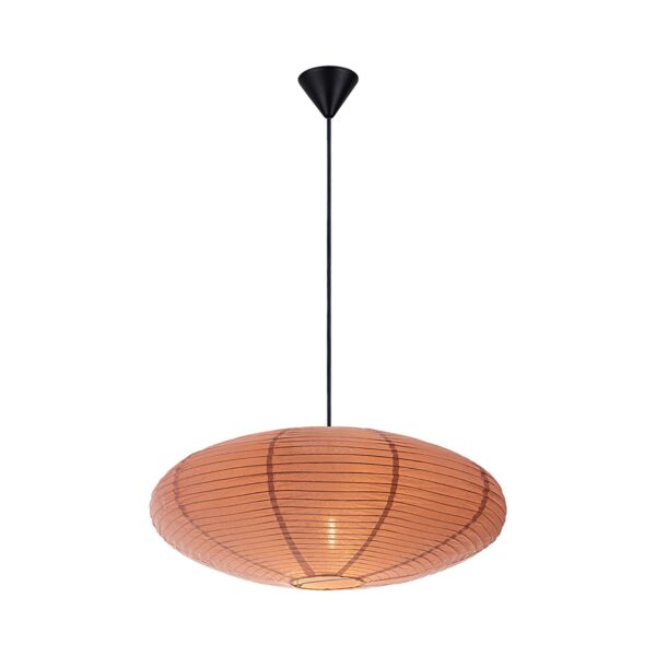 Riisipaperi riippuvalaisin ovaali 60 cm ruskea - Image 2