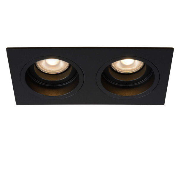 Focuslight Embed alasvalo neliö musta 2xGU10