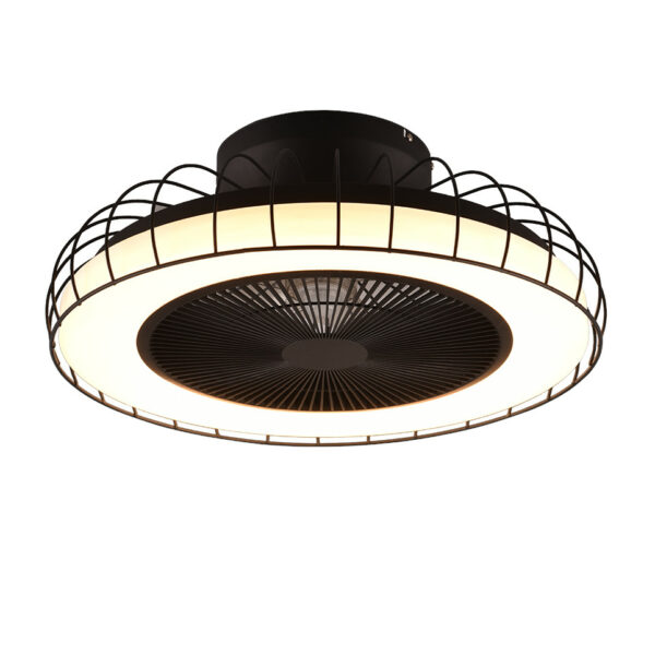 Sandfjord LED-kattotuuletin 52cm 3420lm CCT musta