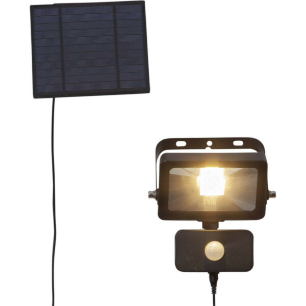 Aurinkokennovalaisin Valonheitin liike- ja hämärätunnistimella IP44 800lm