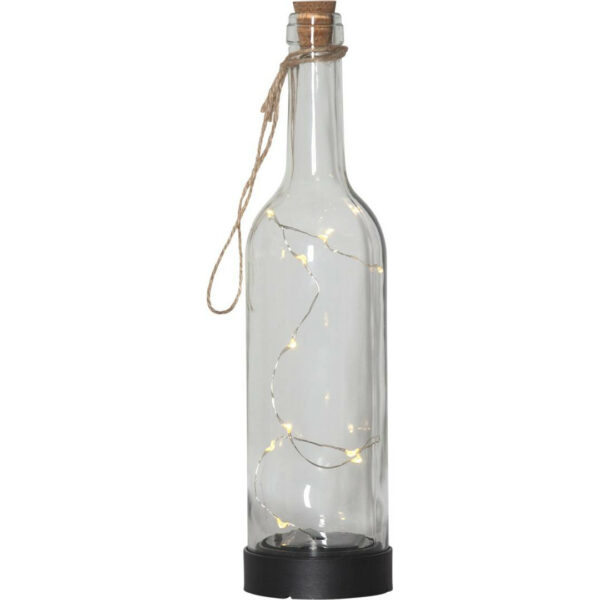 Aurinkokennovalaisin Clear Bottle ulkokoriste
