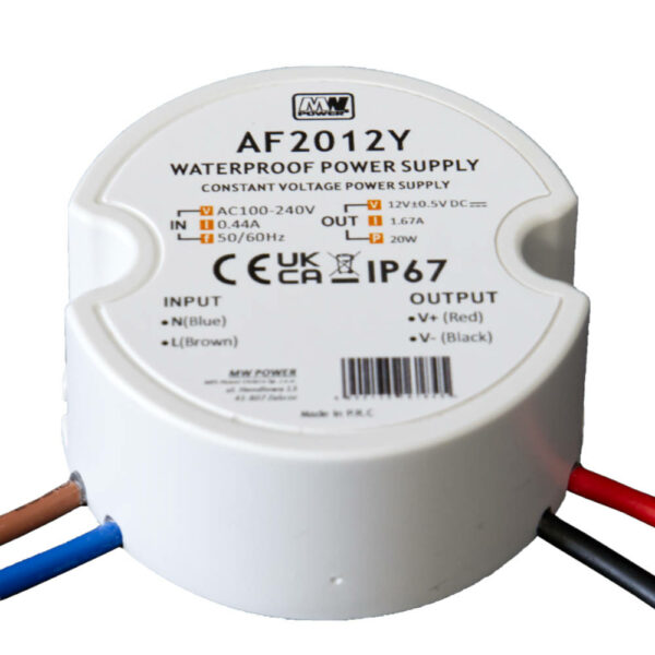 LED-muuntaja 24V 20W (IP67) rasiaan sopiva