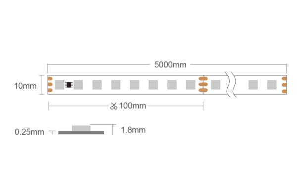 5050 RGB SPI-LED-nauha 24V 5m - Image 4