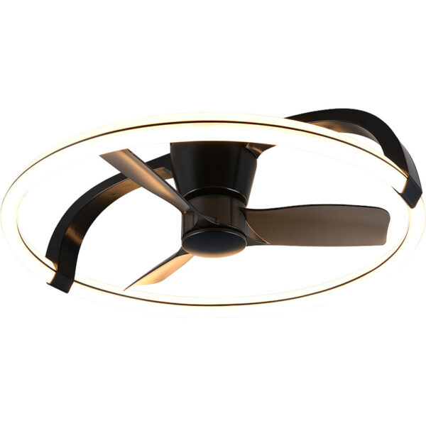 Stockholm LED-kattotuuletin 73cm 4300lm CCT musta