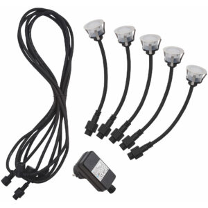 Terassivalosarja 5×LED 45mm upotettava satiini