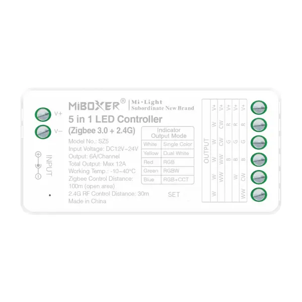 MB Vastaanotin langattomaan himmennykseen RGB/CCT 12-24V Zigbee+2.4G RF