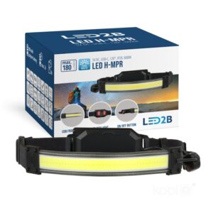 LED 2B ladattava otsalamppu valo edessä ja takana