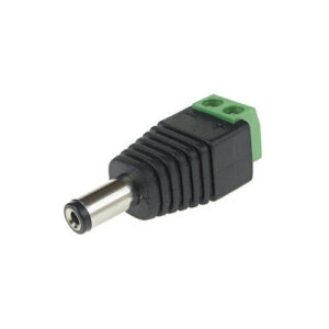 DC-plug virtaliitin uros 2.1/5.5 mm ruuviliittimellä